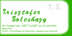 krisztofer bolcshazy business card